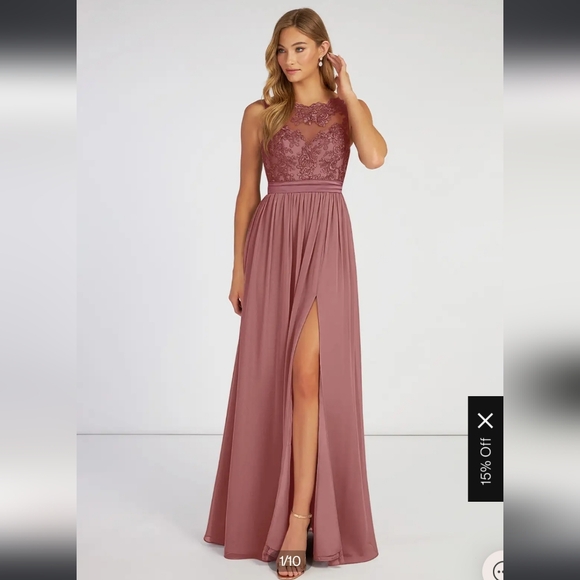 Azazie NWT size 8 desert rose dress - Picture 10 of 11